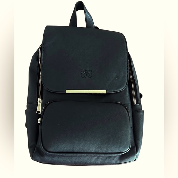COOFIT black vinyl backpack - Picture 1 of 15